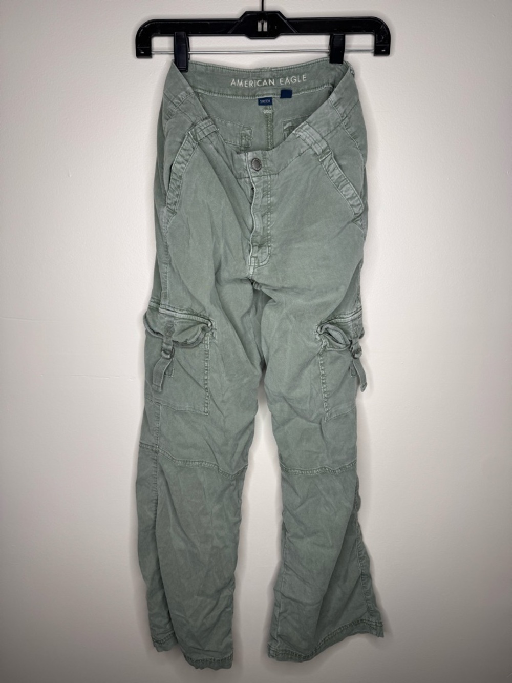 American Eagle Outfitters Women’s Super High Rise Baggy Cargo Pants - Sage Green